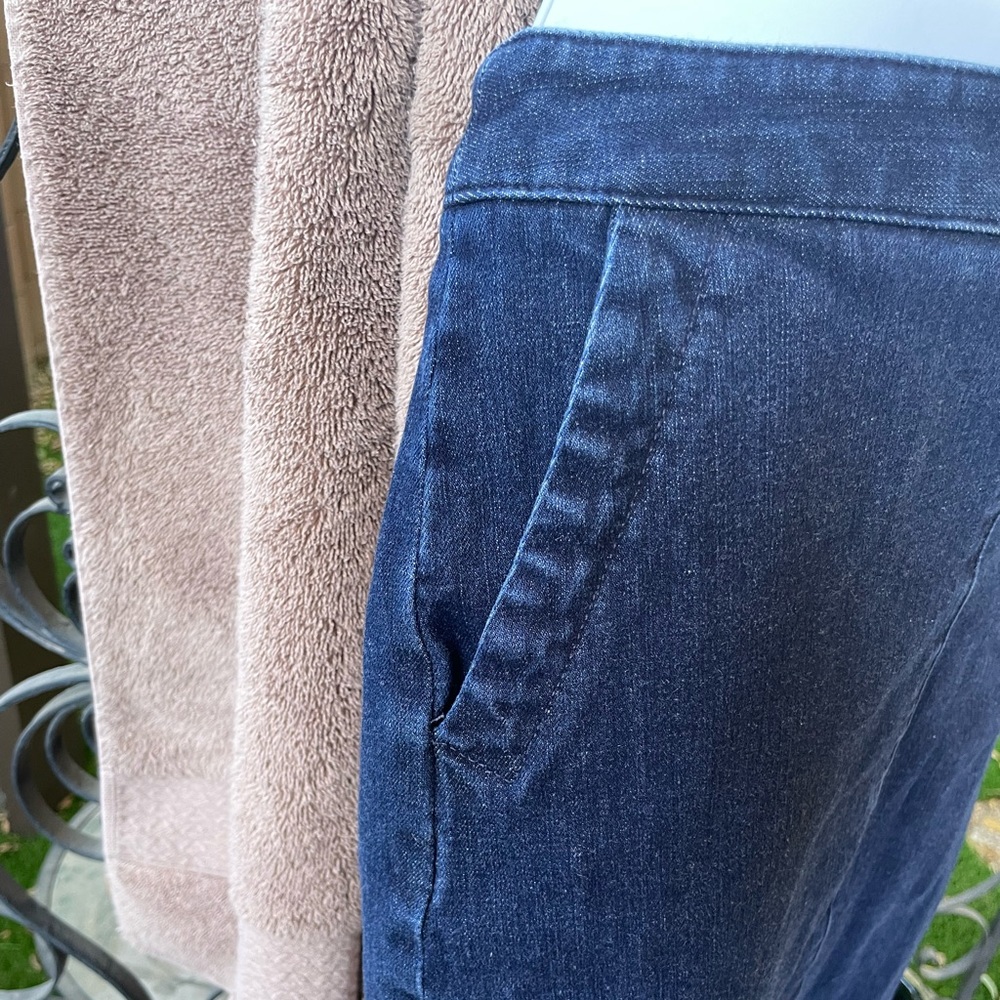 Womens Banana Republic Pencil Straight Dark Wash Denim Jean Skirt with Pockets 4 - Picture 12 of 16